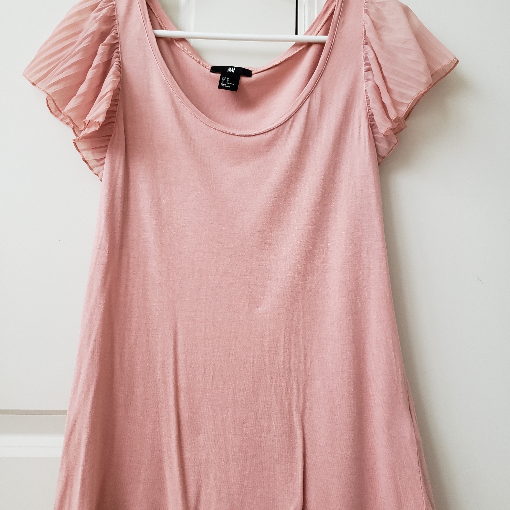 Dusty Rose Pink Flutter Sleeve Top Tee Adult Size Xsmall Or Junior Girl 1416